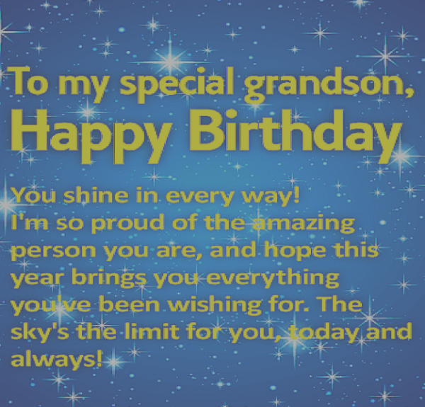 To My Special Grandson Happy Birthday
