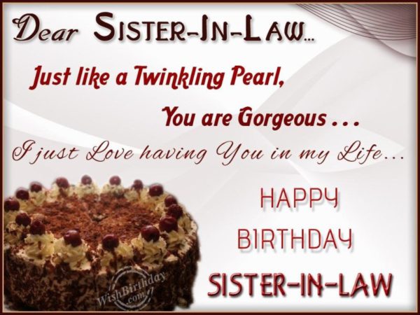 Happy Birthday Dear Sister in Law