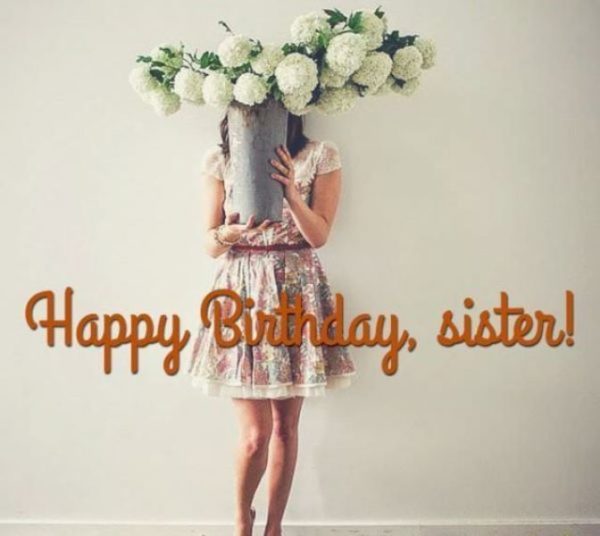 Happy Birthday Sister With Bouquet