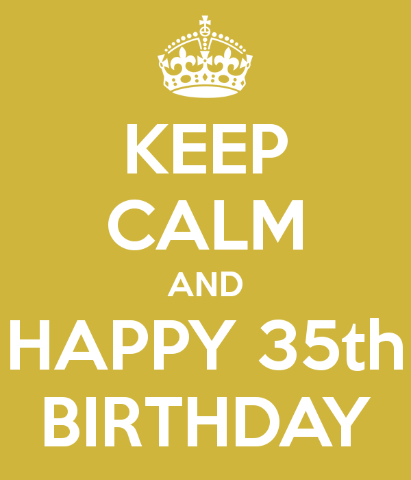 Keep Calm And Happy 35th Birthday Image