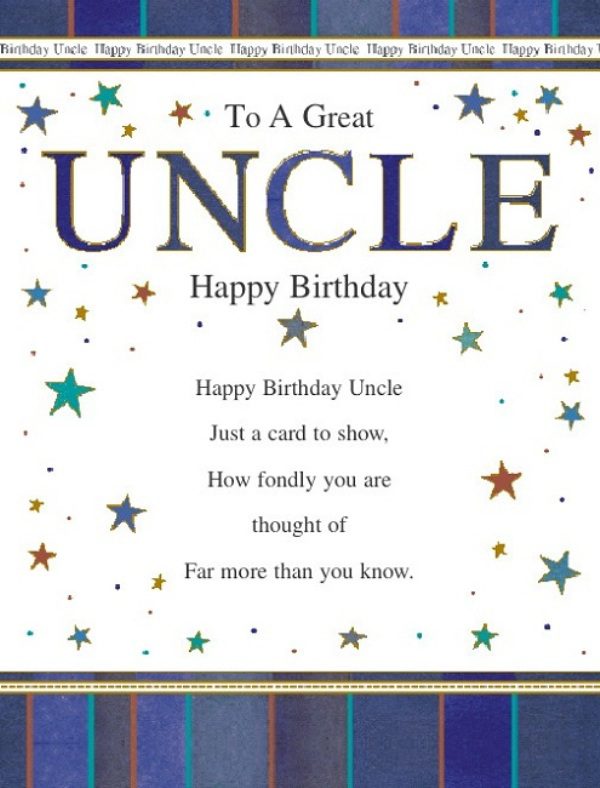 To A Great Uncle Happy Birthday