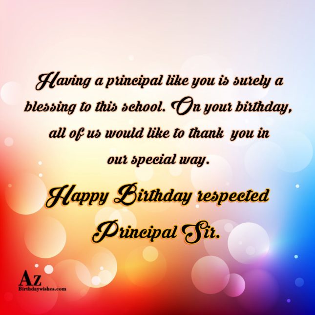 Happy Birthday Respected Principal Sir Picture